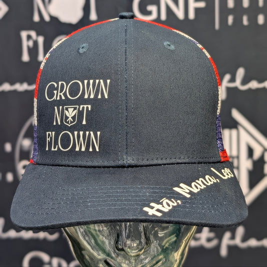 Grown Not Flown Hawaiian Flag Mesh Snapback