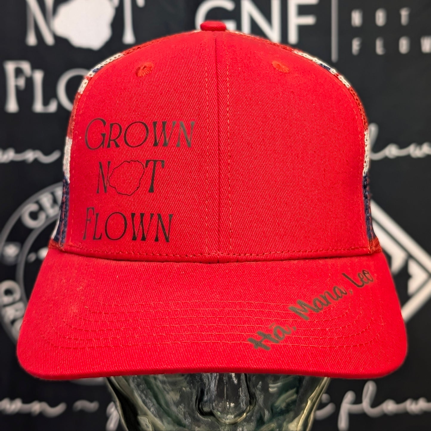 Grown Not Flown Hawaiian Flag Mesh Snapback